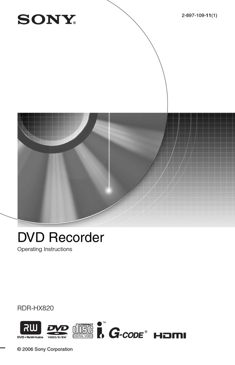 Sony RDR-HX820 operating instructions