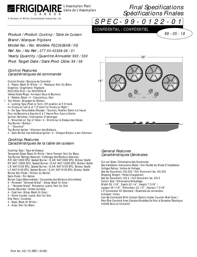 Frigidaire FGC36S6HB User manual Frigidaire FGC36S6HB User manual