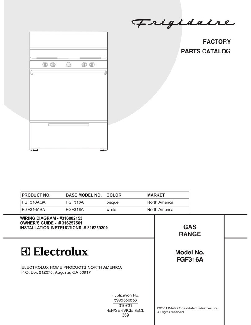 Frigidaire FGF316A Factory parts catalog
