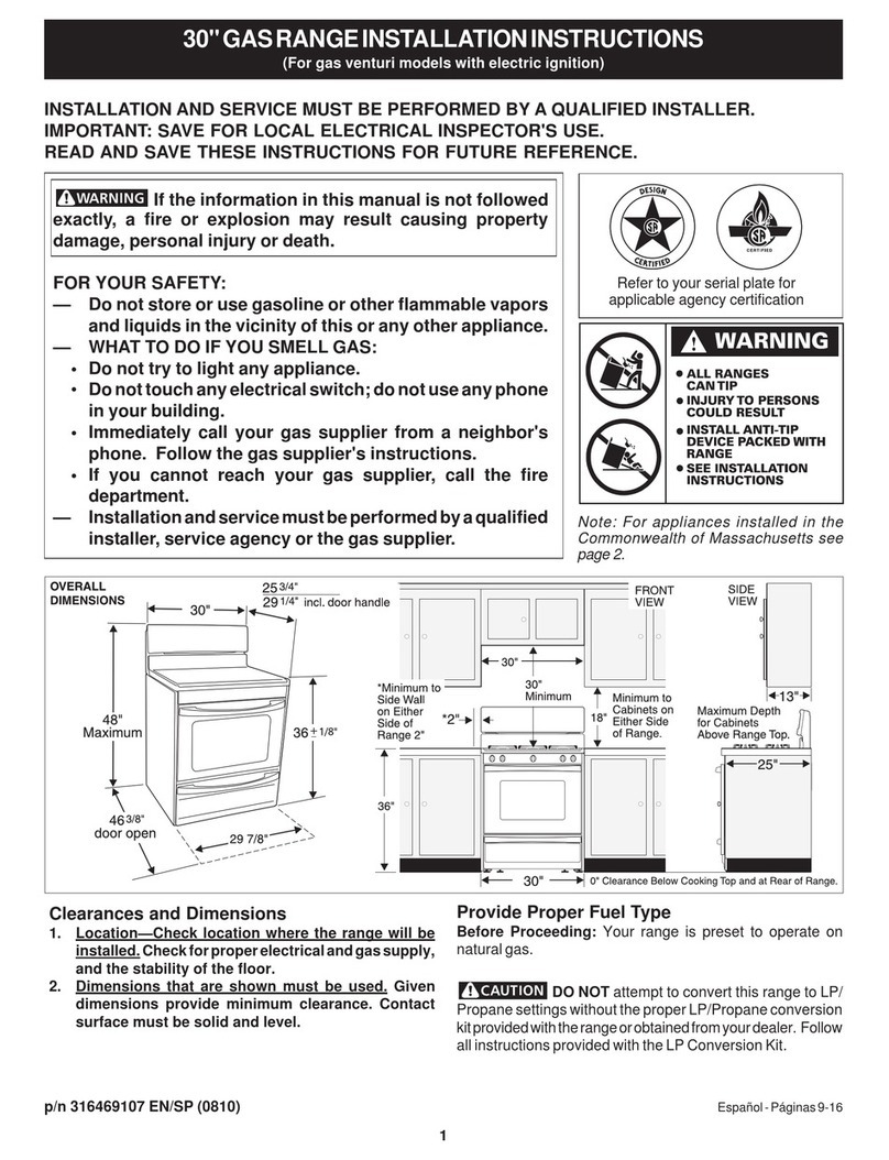 Frigidaire FGF303LW User manual