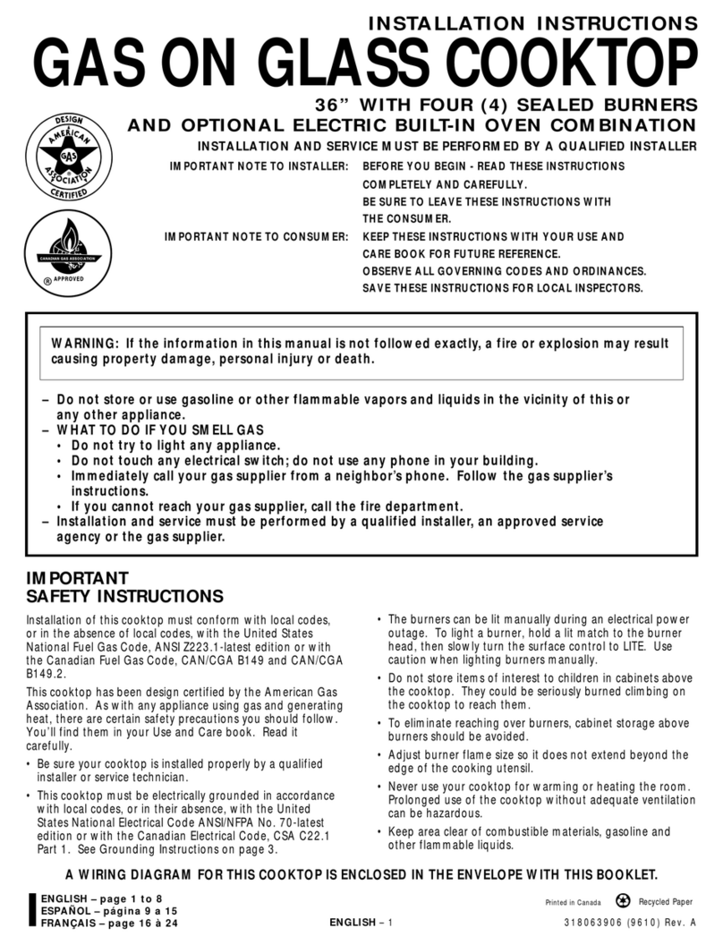 Frigidaire FGC6X7XESD installation instructions Frigidaire FGC6X7XESD installation instructions