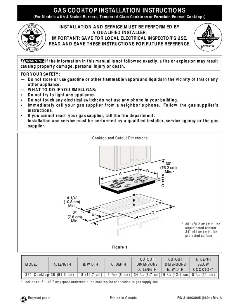 Frigidaire FGC6X5XEWD installation instructions Frigidaire FGC6X5XEWD installation instructions