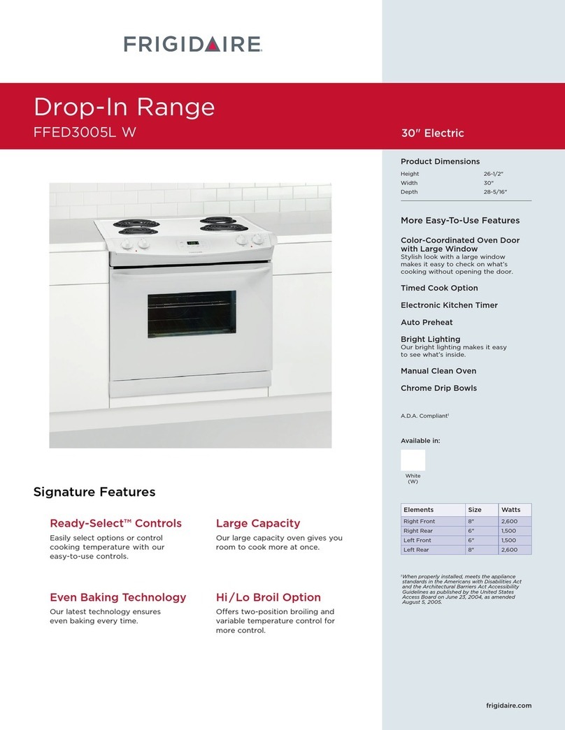 Frigidaire FFED3005L Specifications
