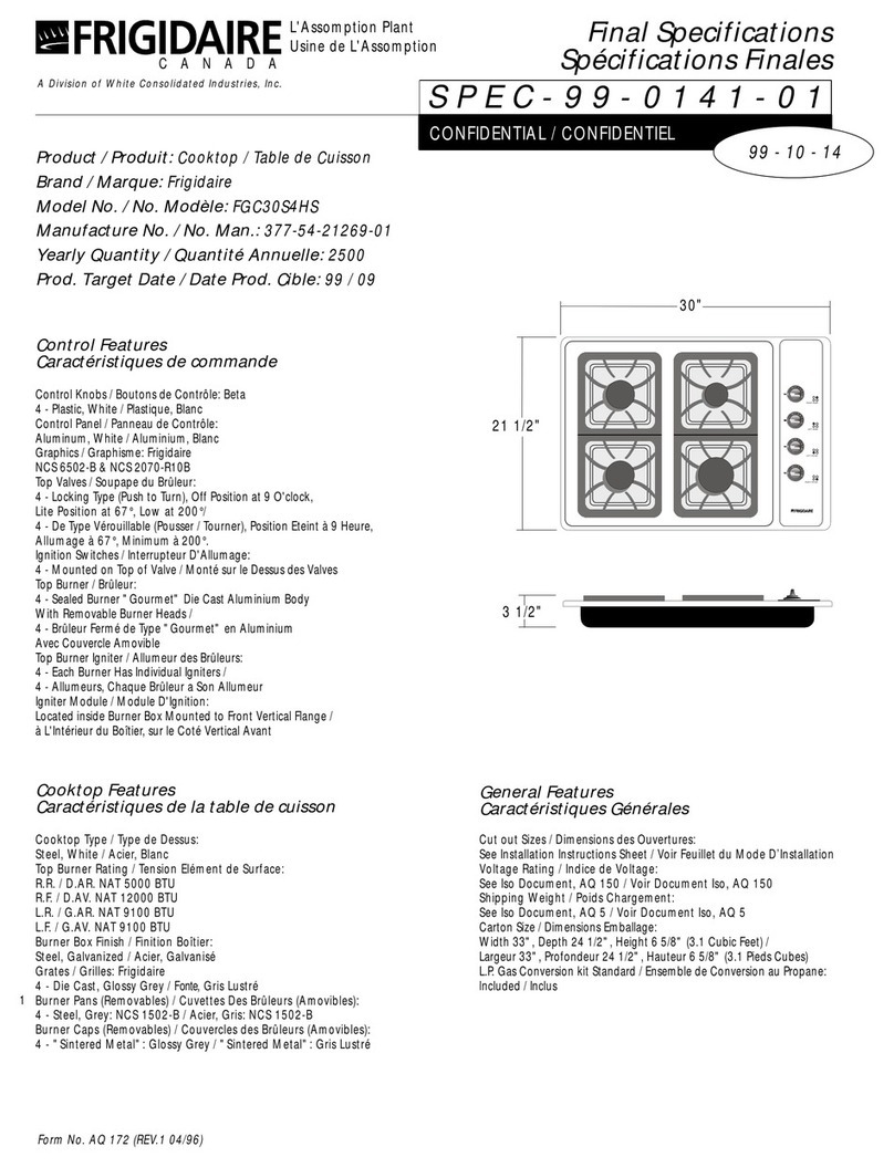 Frigidaire FGC30S4HS User manual Frigidaire FGC30S4HS User manual