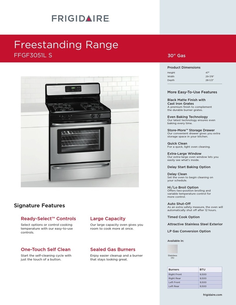 Frigidaire FFGF3051LS Specifications