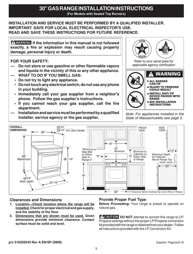 Frigidaire FFGF3017L S User manual