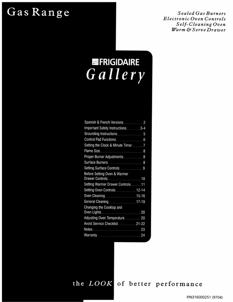 Frigidaire FGF376CETM user guide Frigidaire FGF376CETM user guide