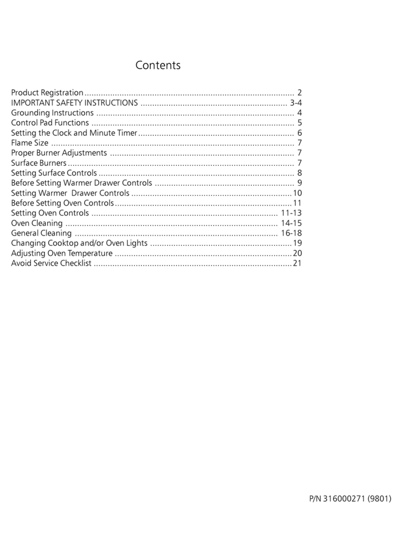Frigidaire FGF354BGWC User manual Frigidaire FGF354BGWC User manual