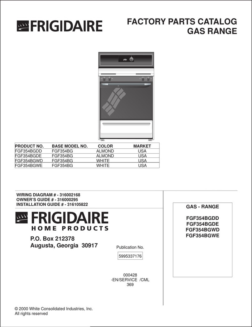Frigidaire FGF354BGDD Factory parts catalog