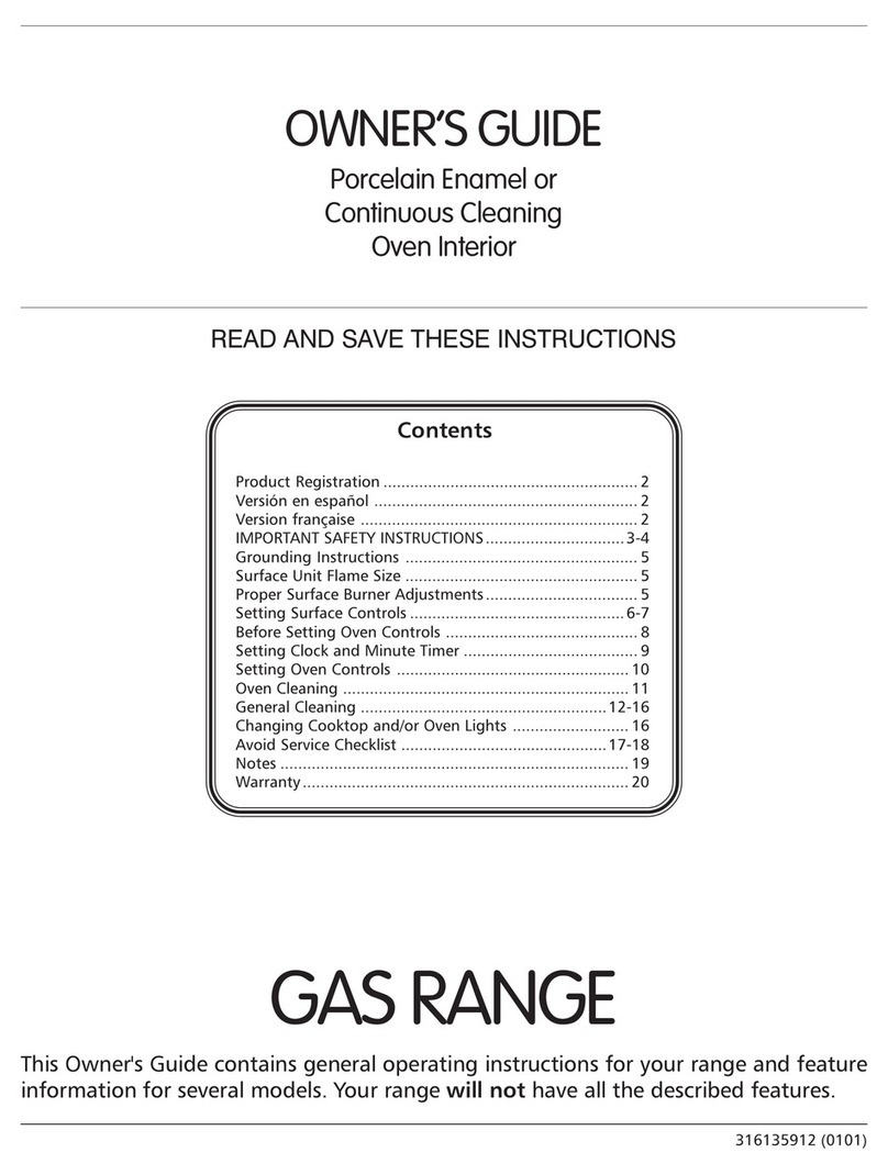 Frigidaire FGF345BHWC owner's guide
