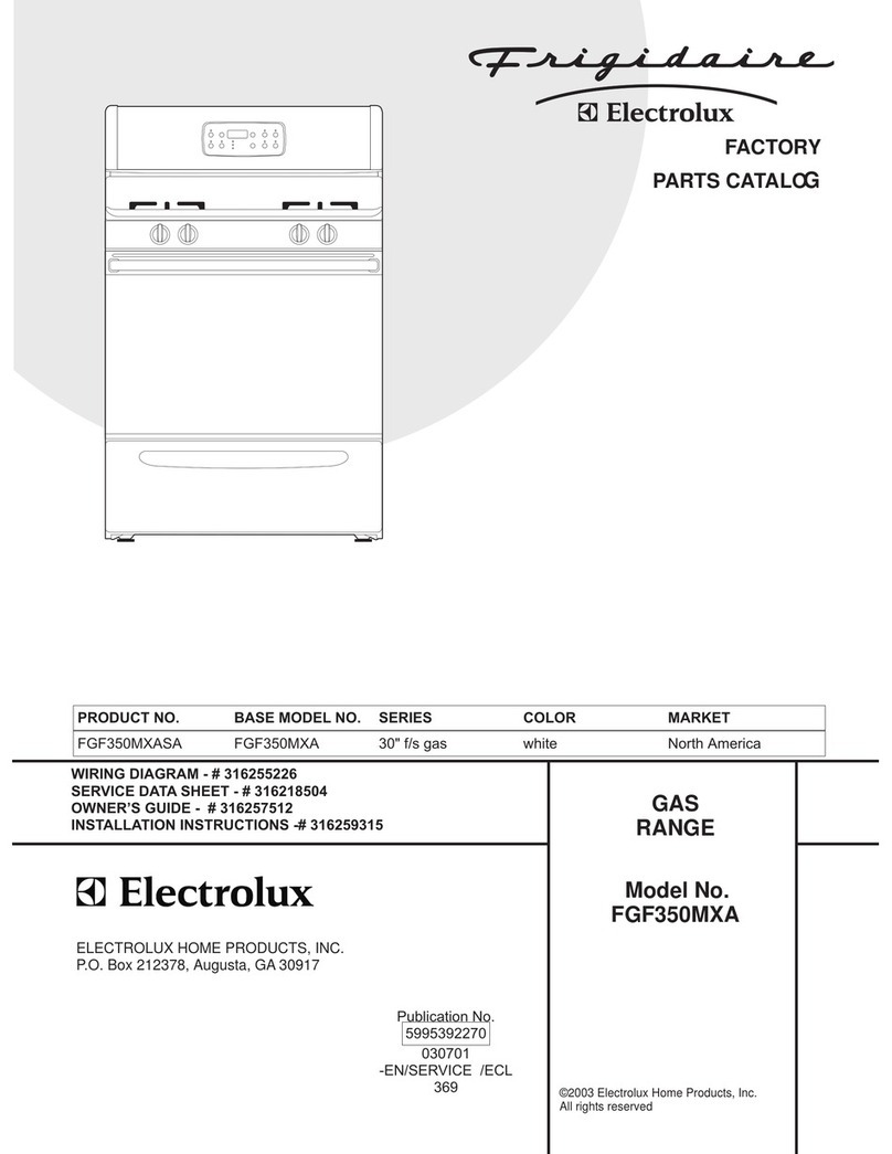 Frigidaire FGF350MXA Factory parts catalog