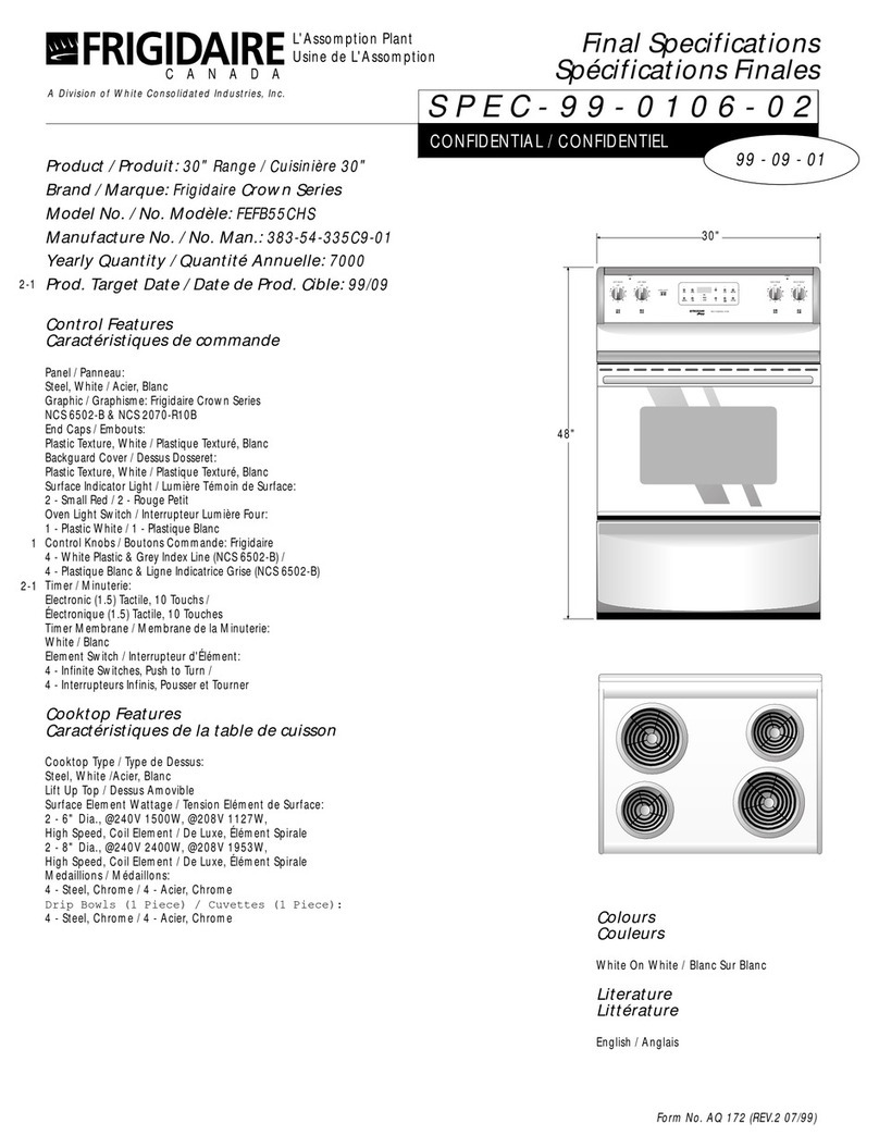 Frigidaire FEFB55CHS User manual Frigidaire FEFB55CHS User manual