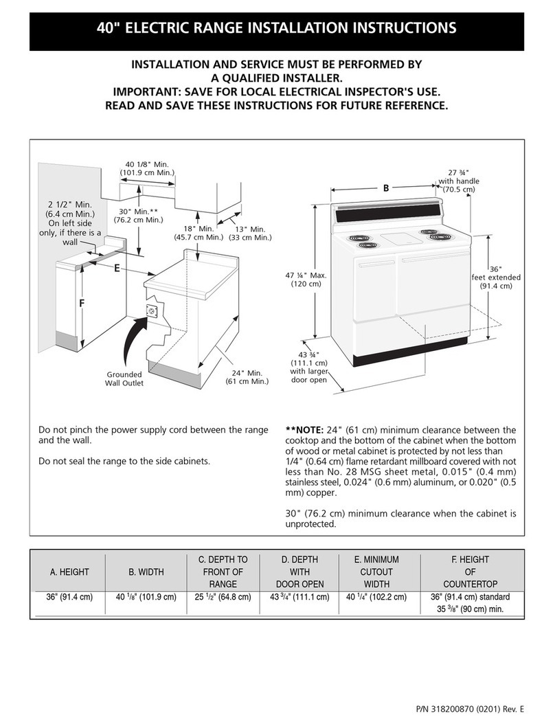 Frigidaire FEF455WFBE User manual