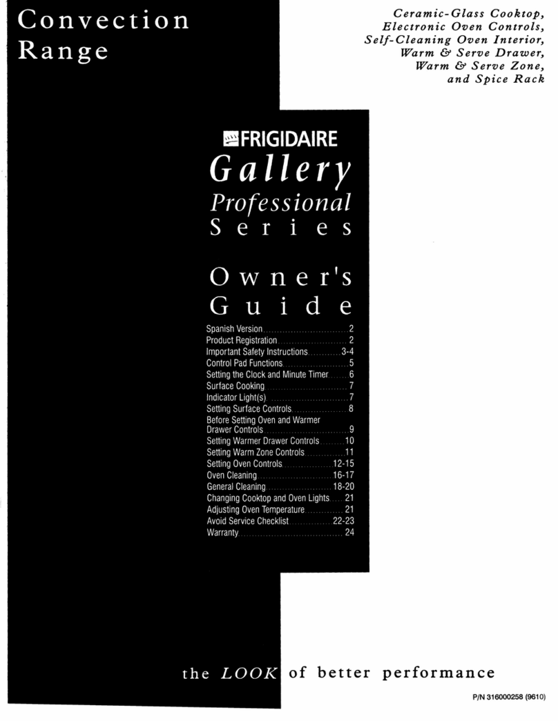 Frigidaire FEF389WFSG owner's guide