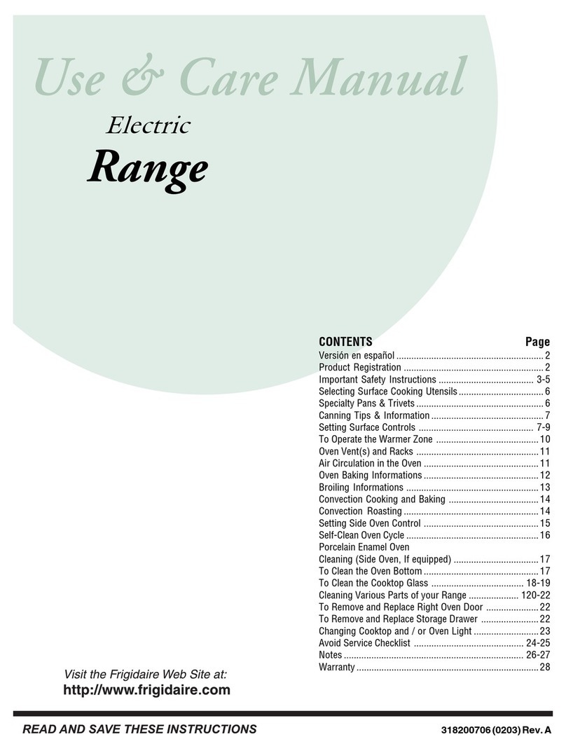 Frigidaire FEF455BBE Use & care manual