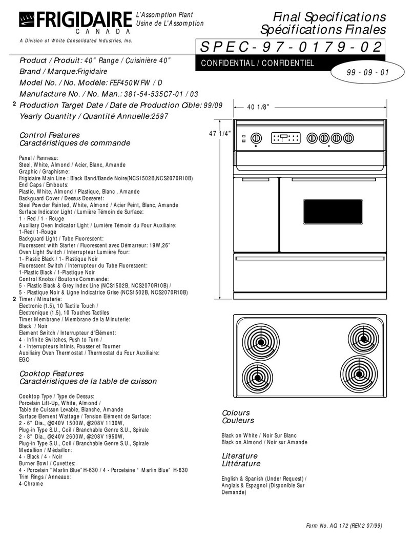 Frigidaire FEF450WFW User manual Frigidaire FEF450WFW User manual