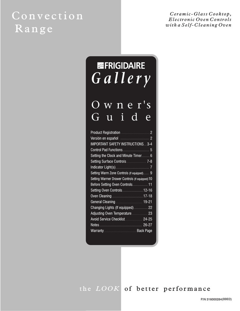 Frigidaire FEF389CFTH owner's guide