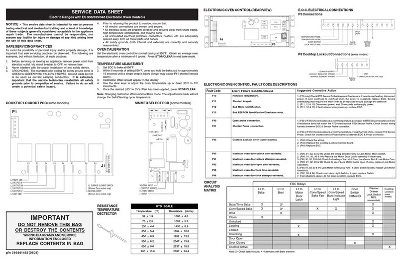 Frigidaire FEFB89ECE User guide