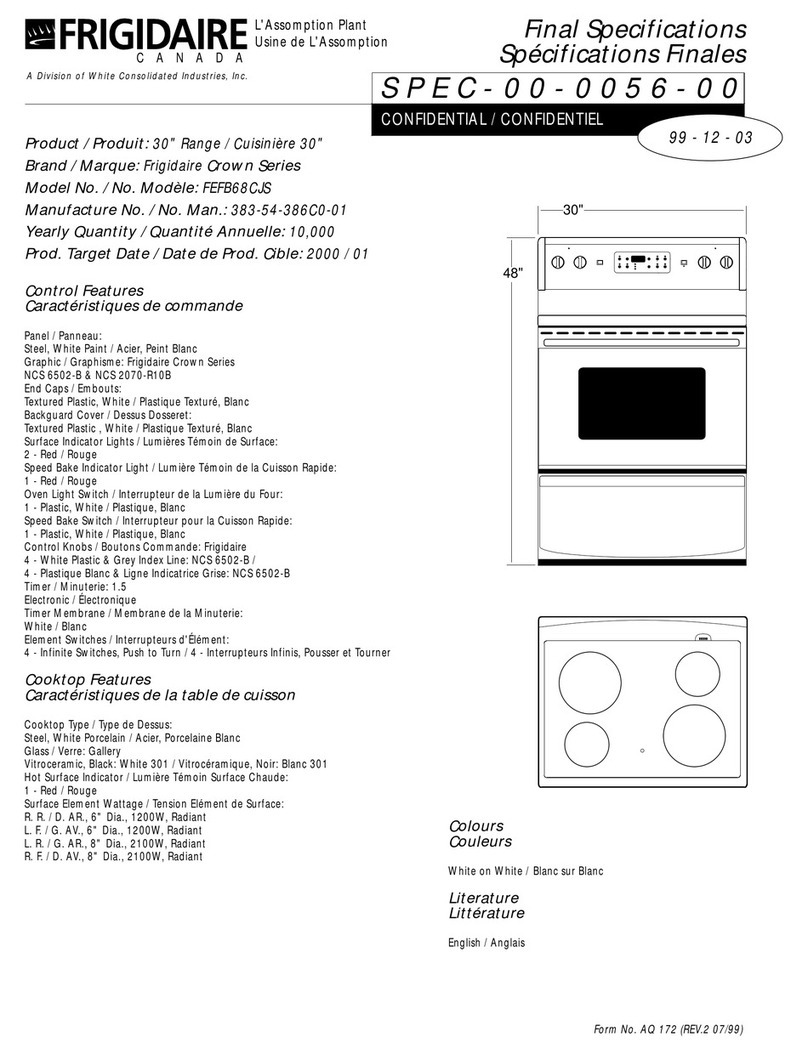 Frigidaire FEFB68CJS User manual Frigidaire FEFB68CJS User manual