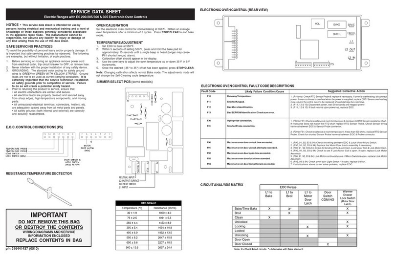 Frigidaire FEFB66ECE User guide