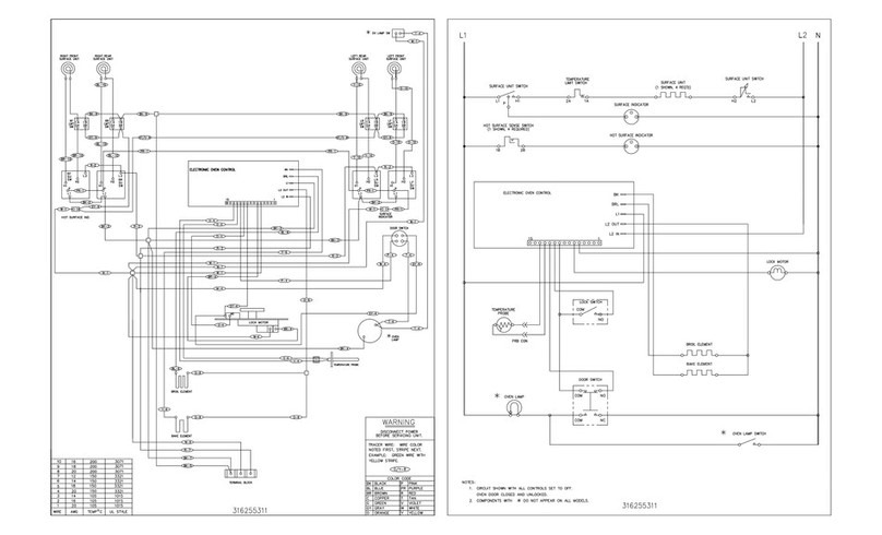 Frigidaire FEF366XESA Wiring diagram