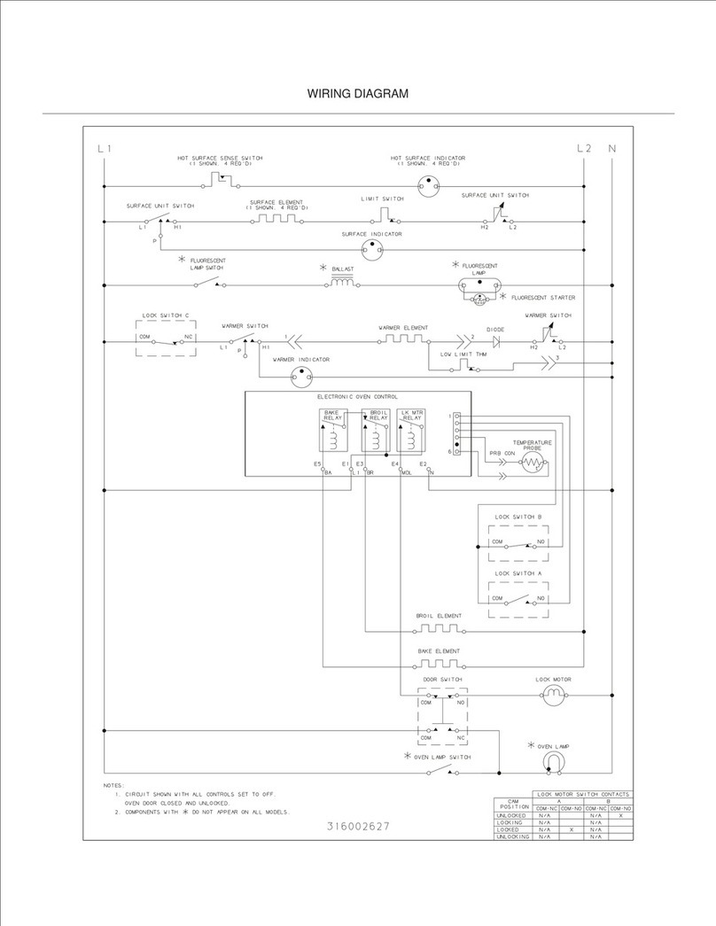 Frigidaire FEF366CGSE Wiring diagram