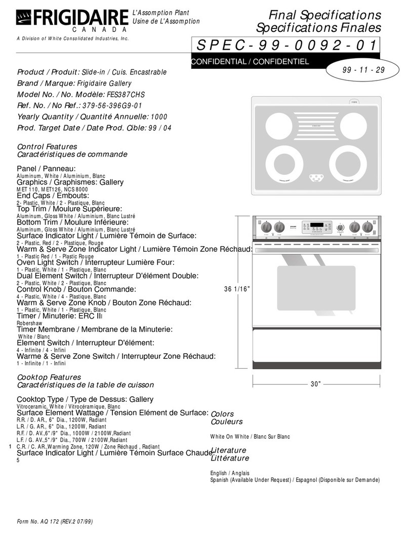 Frigidaire Gallery FES387CHS Specifications