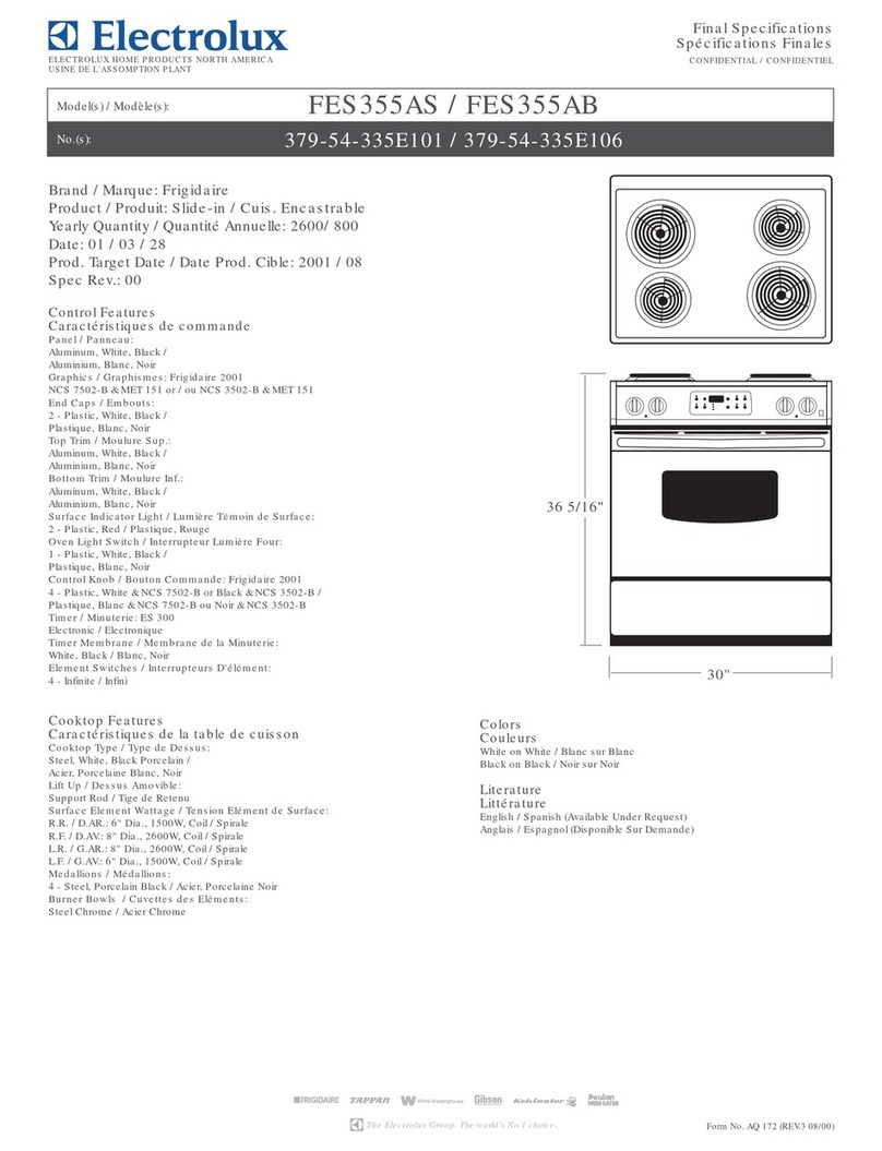 Frigidaire FES355A User manual Frigidaire FES355A User manual