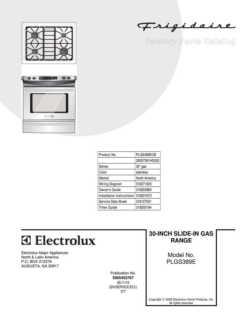 Frigidaire PLGS389E User manual