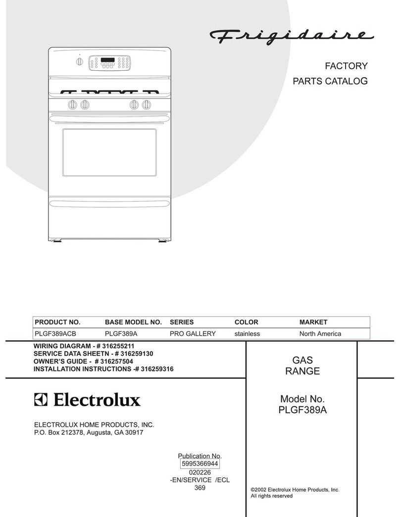 Frigidaire PLGF389A User manual