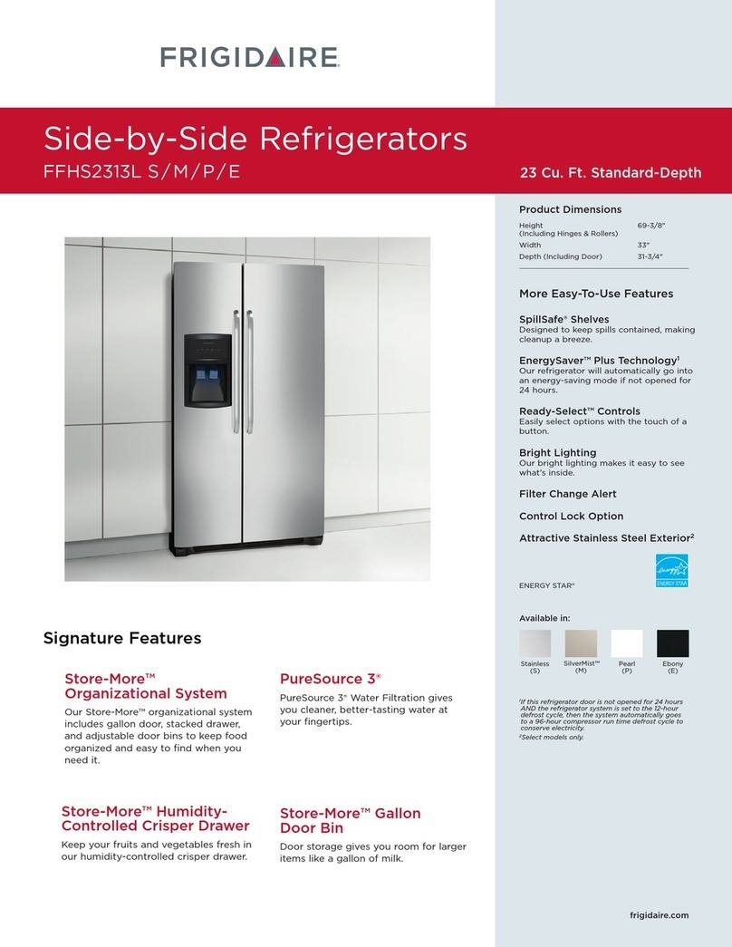 Frigidaire FFHS2313L S Specification sheet