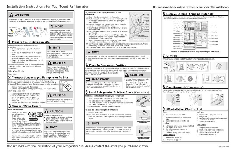 Frigidaire FFHI2126L care guide