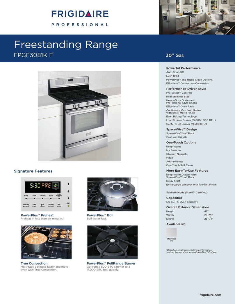 Frigidaire Professional FPGF3081K User manual