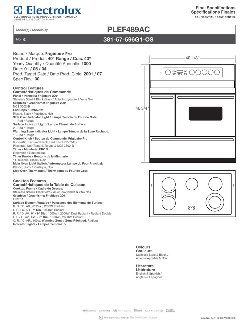 Frigidaire PLEF489A User manual