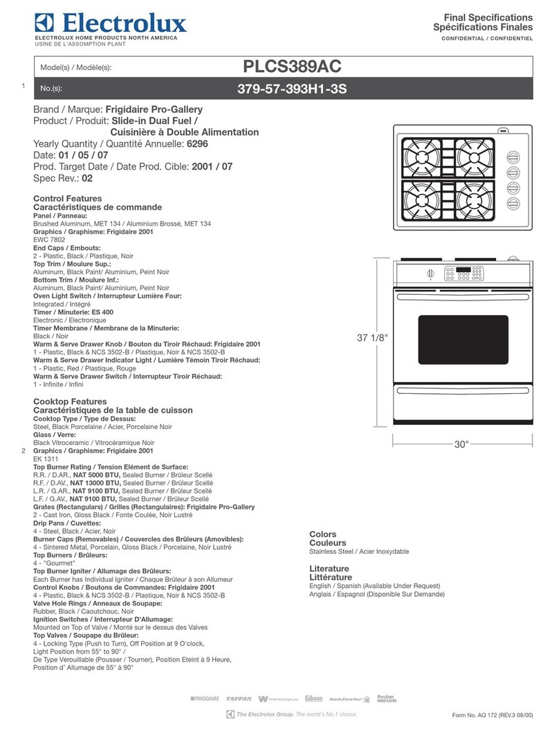 Frigidaire PLCS389A User manual