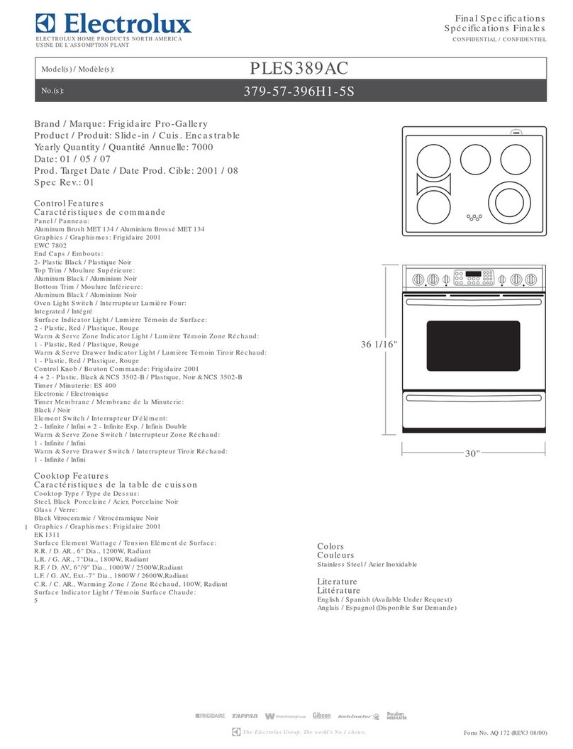 Frigidaire PLES389A User manual Frigidaire PLES389A User manual