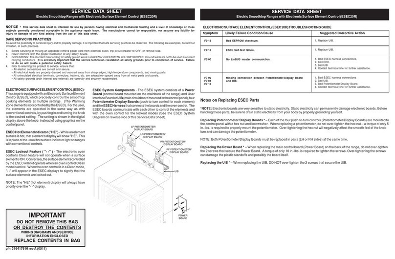 Frigidaire PLEFMZ99ECG User guide