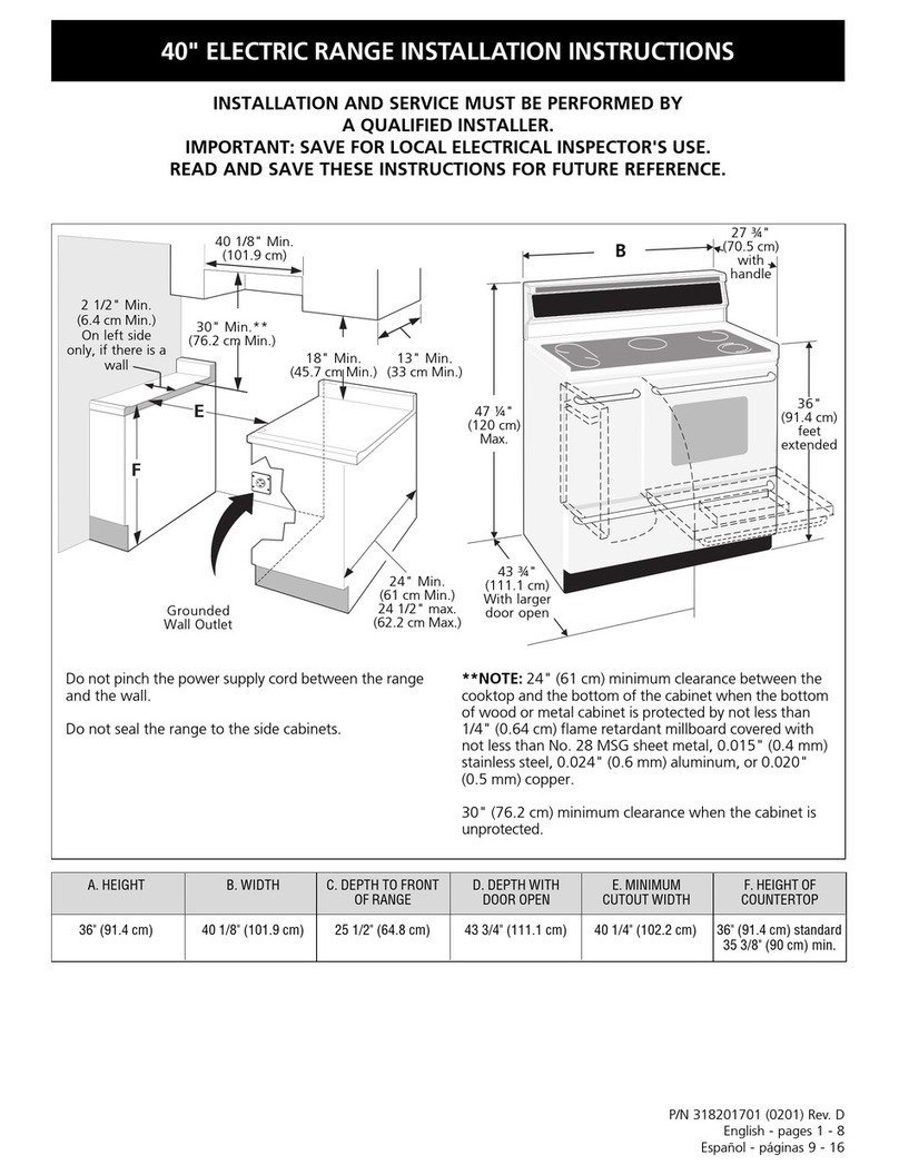 Frigidaire PLEF489CC User manual