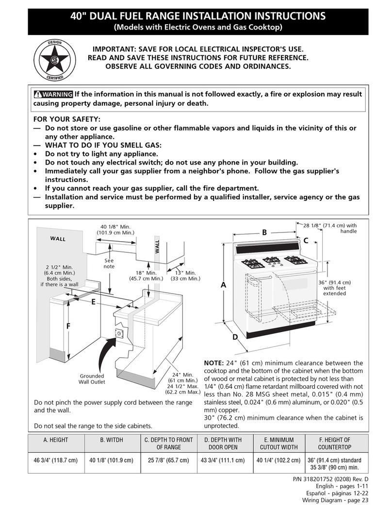 Frigidaire PLEF489CCB User manual