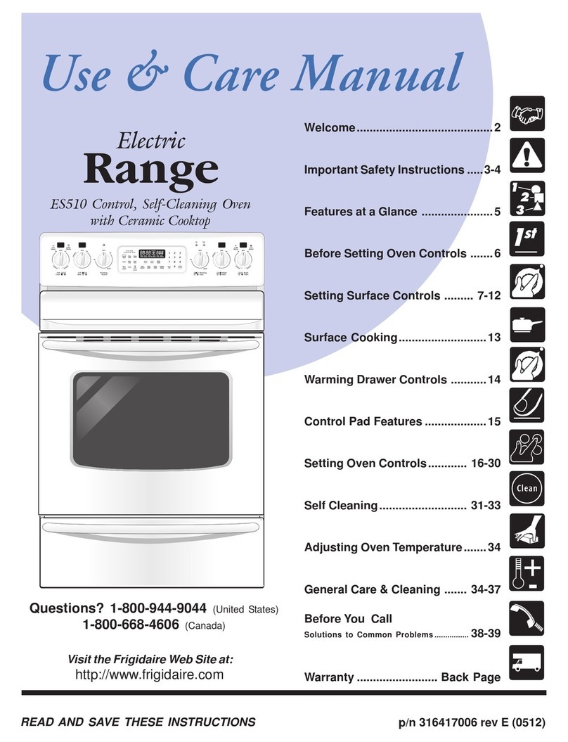 Frigidaire PLEF398DCJ Use & care manual