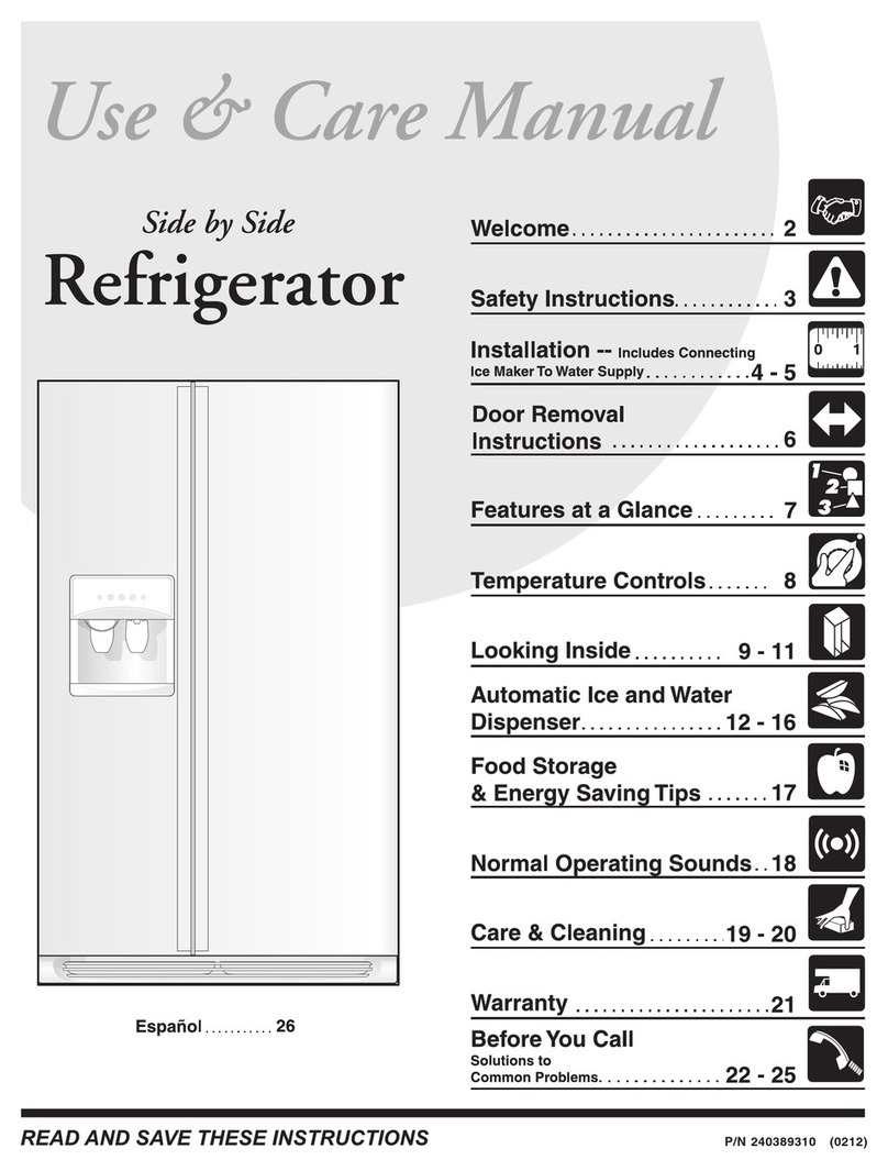 Frigidaire FRS26W2BSB3 Use & care manual