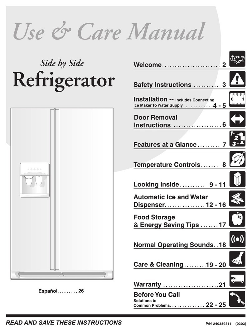 Frigidaire FRS26W2BSB7 user guide