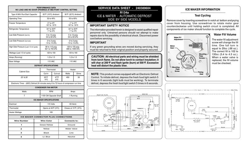 Frigidaire FRS26W2AW3 Service data sheet