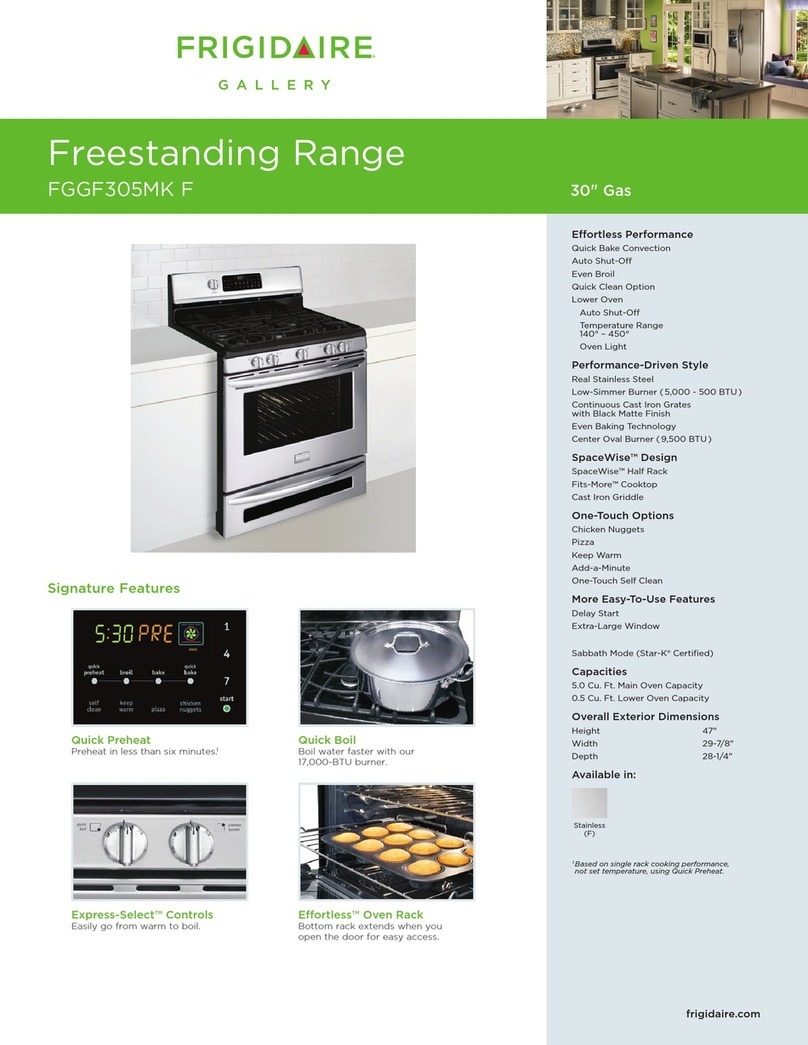 Frigidaire Gallery FGGF305MKF User manual Frigidaire Gallery FGGF305MKF User manual