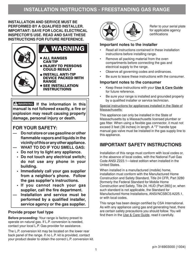 Frigidaire Gallery FGGF3054M User manual Frigidaire Gallery FGGF3054M User manual