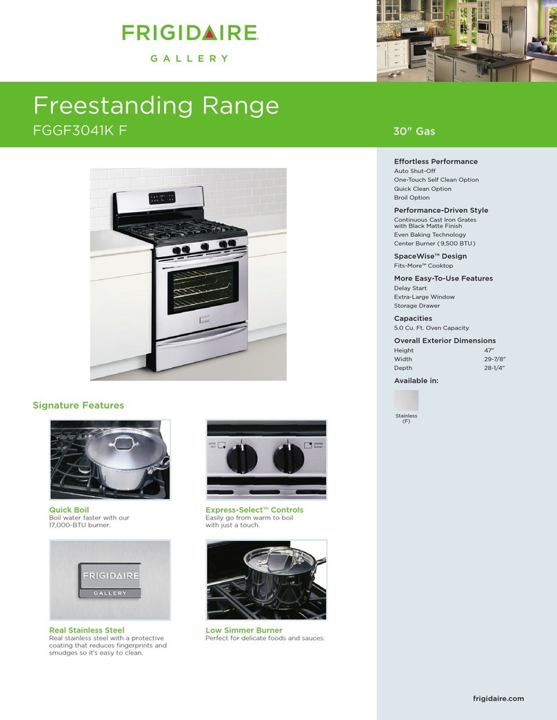 Frigidaire Gallery FGGF3041KF Specifications