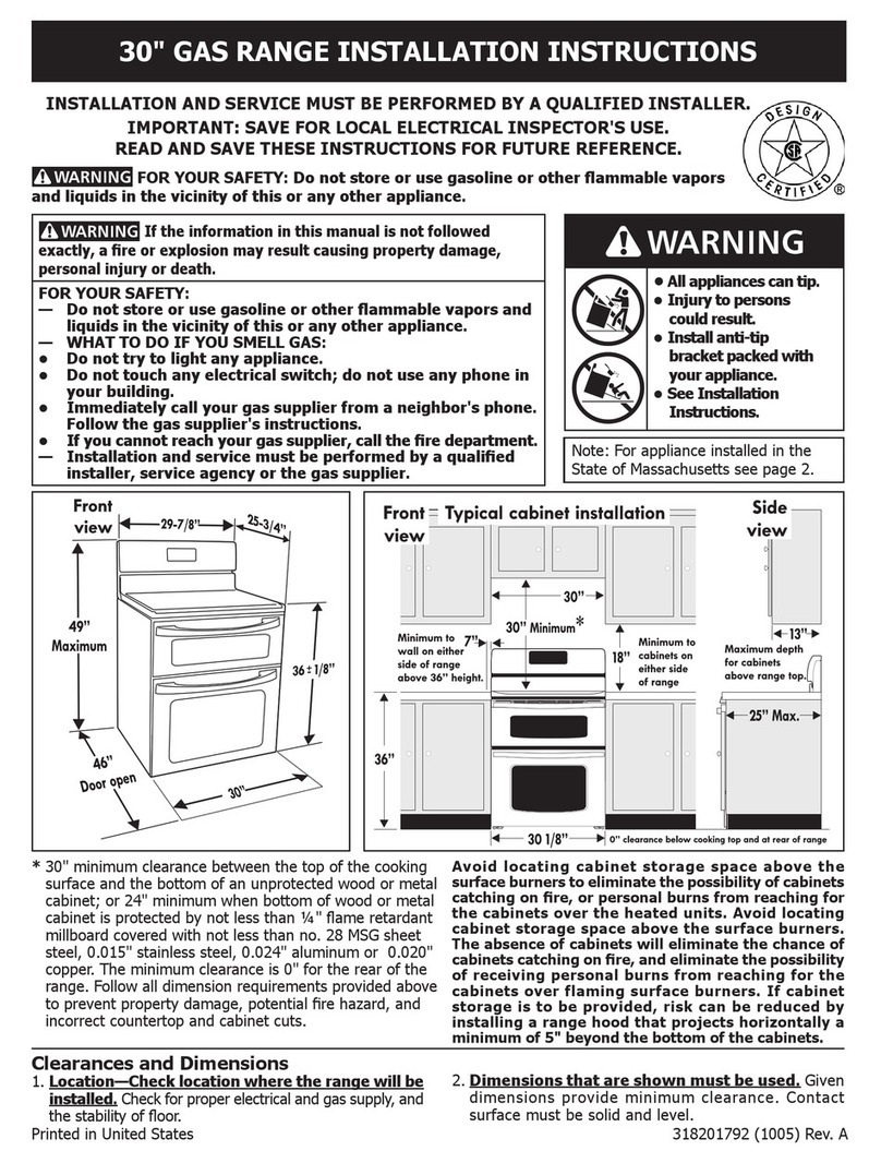 Frigidaire Gallery FGGF304DLF User manual
