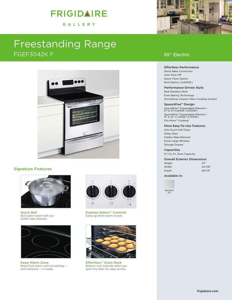 Frigidaire Gallery FGEF3042KF Specifications