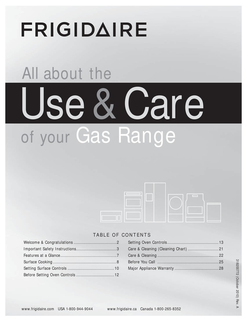 Frigidaire FPGF3685LS use & care