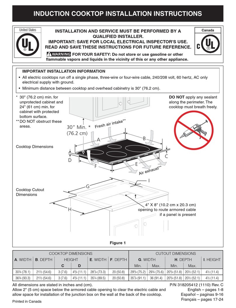 Frigidaire FGIC3067M installation instructions